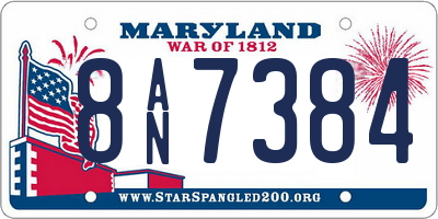 MD license plate 8AN7384
