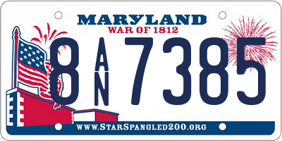 MD license plate 8AN7385