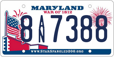 MD license plate 8AN7388