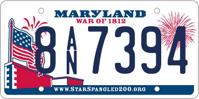 MD license plate 8AN7394