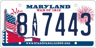 MD license plate 8AN7443