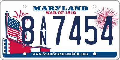 MD license plate 8AN7454