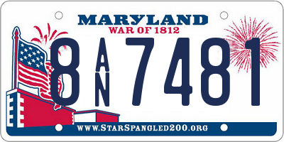 MD license plate 8AN7481