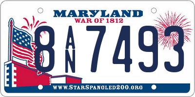MD license plate 8AN7493