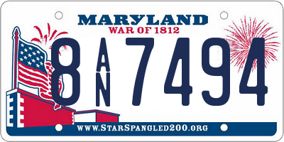 MD license plate 8AN7494
