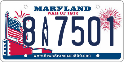 MD license plate 8AN7501