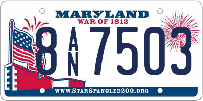 MD license plate 8AN7503