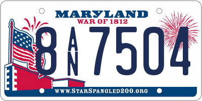 MD license plate 8AN7504
