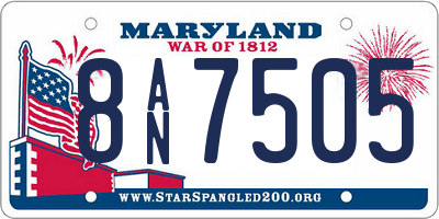 MD license plate 8AN7505