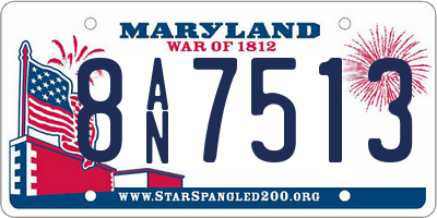 MD license plate 8AN7513