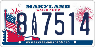 MD license plate 8AN7514