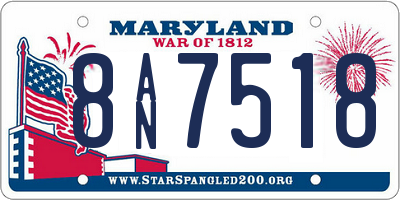 MD license plate 8AN7518