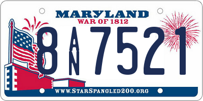 MD license plate 8AN7521