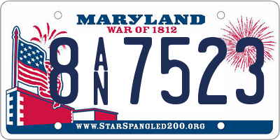 MD license plate 8AN7523