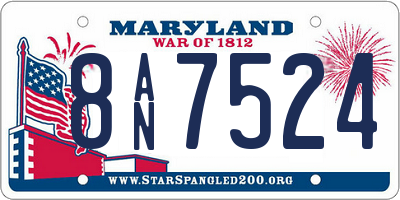 MD license plate 8AN7524