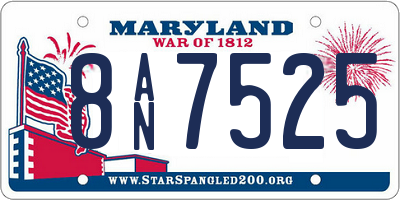 MD license plate 8AN7525