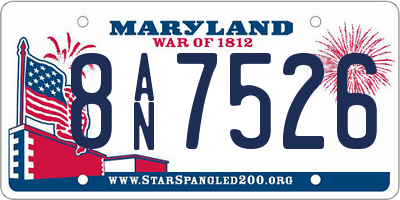 MD license plate 8AN7526
