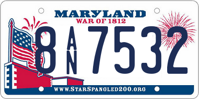 MD license plate 8AN7532