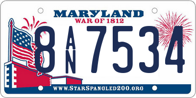 MD license plate 8AN7534