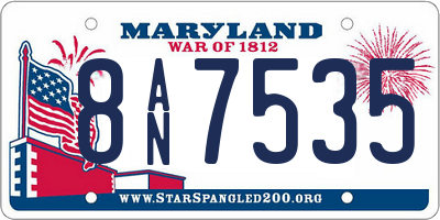 MD license plate 8AN7535