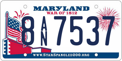 MD license plate 8AN7537