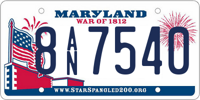 MD license plate 8AN7540