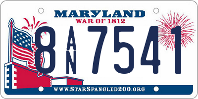 MD license plate 8AN7541