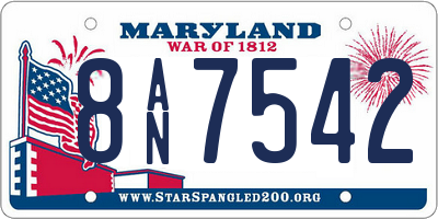 MD license plate 8AN7542