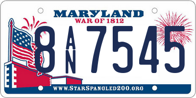 MD license plate 8AN7545