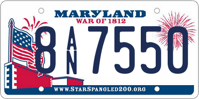 MD license plate 8AN7550