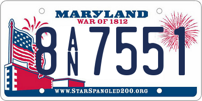 MD license plate 8AN7551