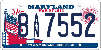 MD license plate 8AN7552