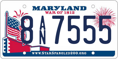 MD license plate 8AN7555