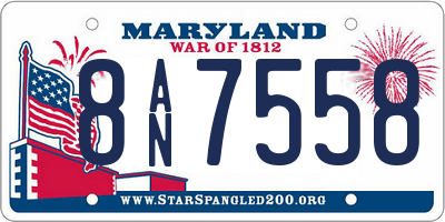 MD license plate 8AN7558