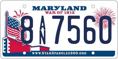 MD license plate 8AN7560