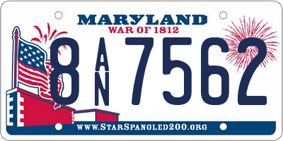 MD license plate 8AN7562