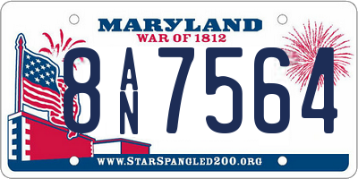 MD license plate 8AN7564