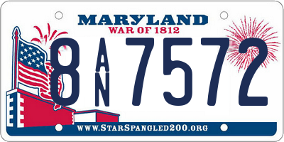 MD license plate 8AN7572