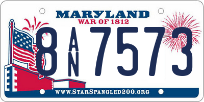 MD license plate 8AN7573