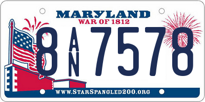 MD license plate 8AN7578
