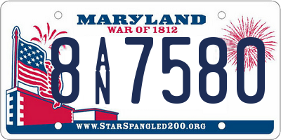 MD license plate 8AN7580