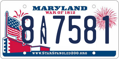MD license plate 8AN7581