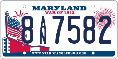 MD license plate 8AN7582