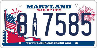 MD license plate 8AN7585