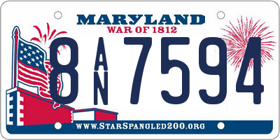 MD license plate 8AN7594
