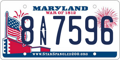 MD license plate 8AN7596