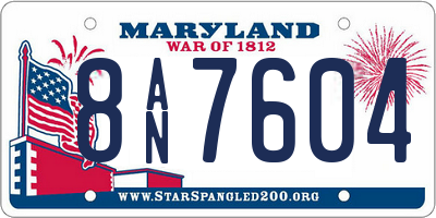 MD license plate 8AN7604