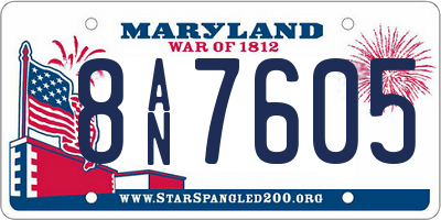 MD license plate 8AN7605