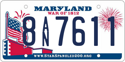 MD license plate 8AN7611