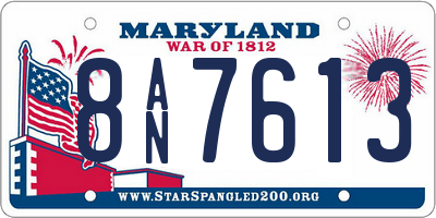 MD license plate 8AN7613